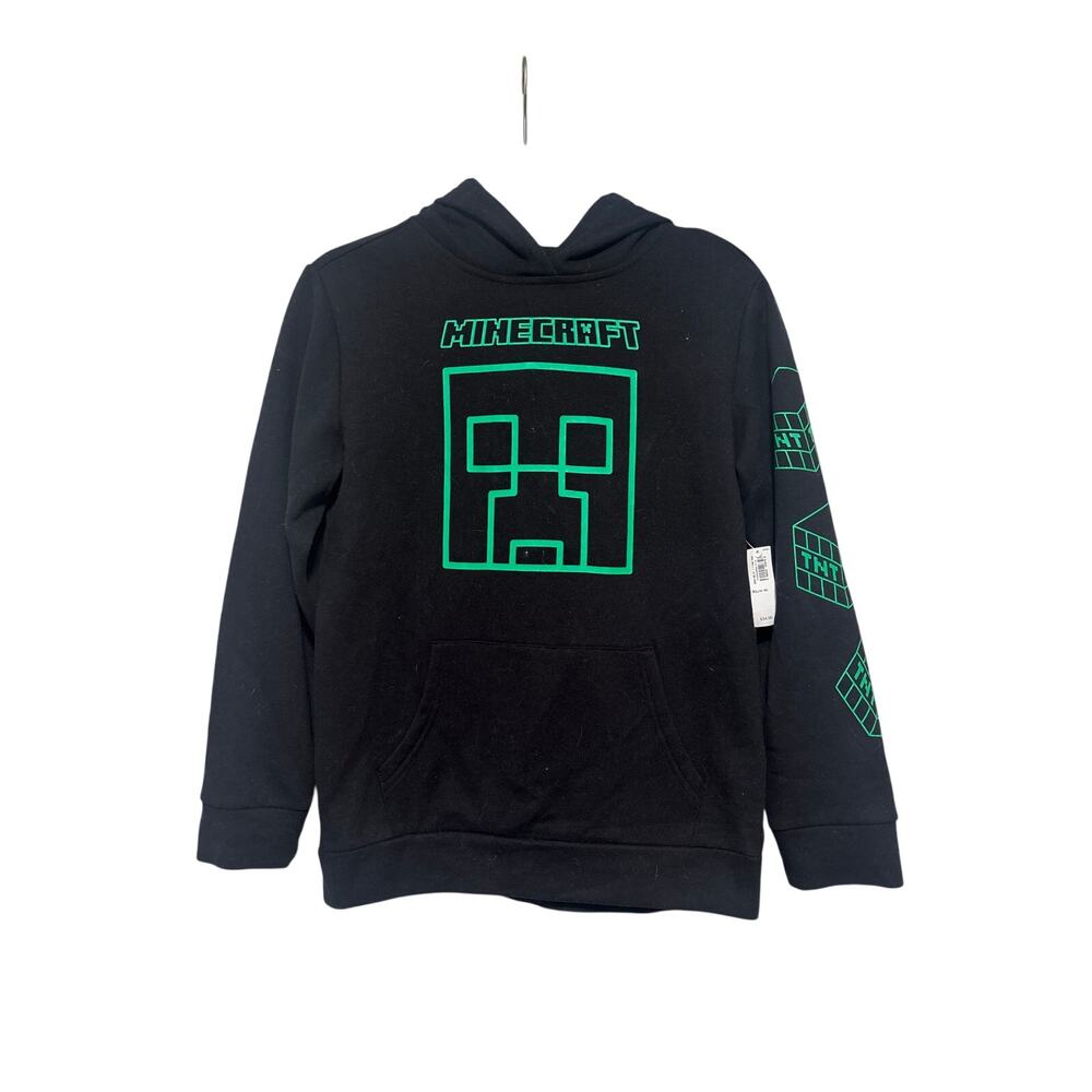 Minecraft Black Hoodie with Green Graphics XL Youth - Picture 2 of 9